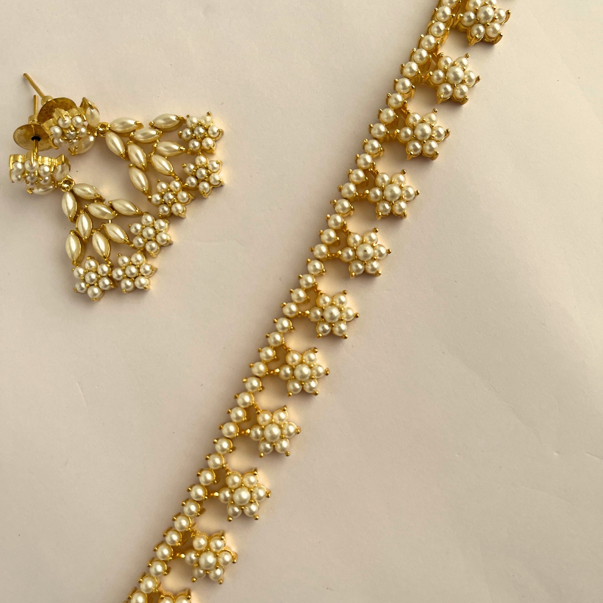 Moti Gold Plated Necklace Set 10001 - Jewelit