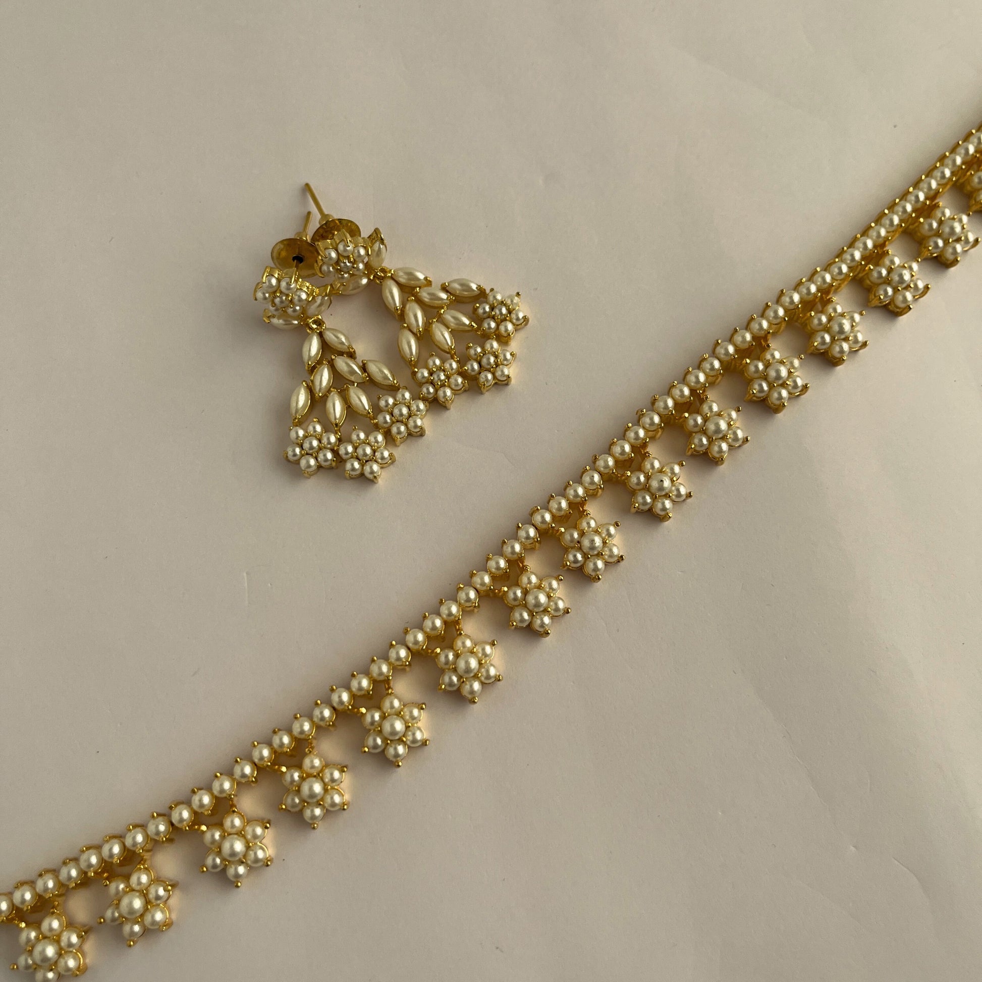 Moti Gold Plated Necklace Set 10001 - Jewelit