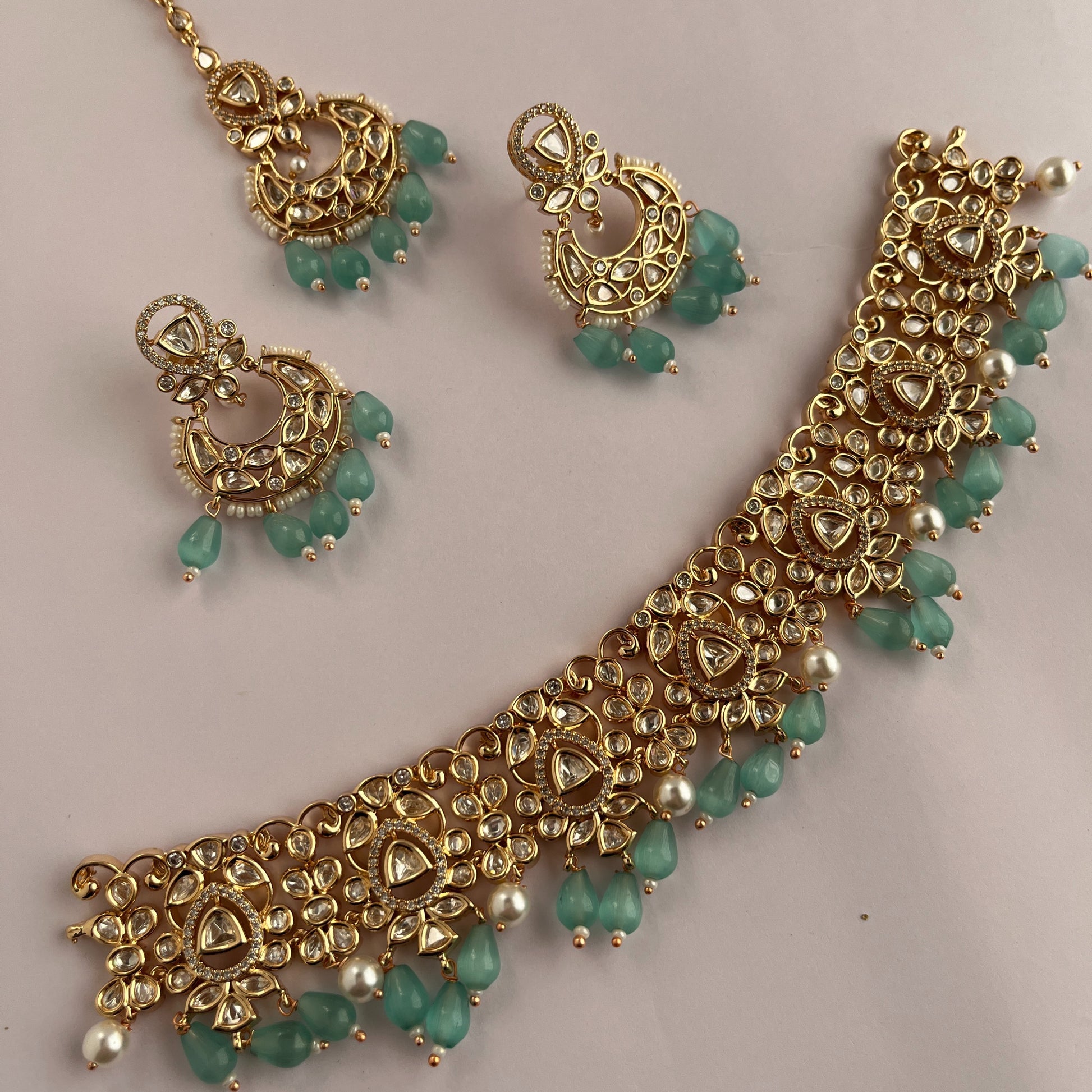 Kundan Long Necklace Set 1013 - Jewelit