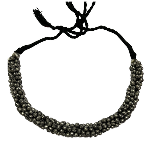 92.5 Silver-Plated Oxidized Necklace 10003 - Jewelit